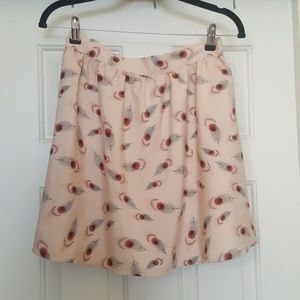 Forever 21 Blush Peacock Feather Mini Skirt